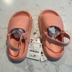NWT Toddler Zara Rubber Slingback Sandals - Pink, Size 8